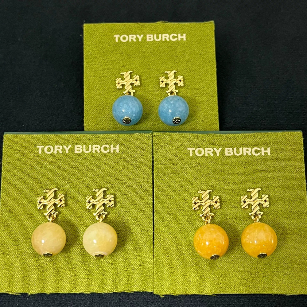 Tory Burch Pearl Drop Earrings Rhinestone Indie